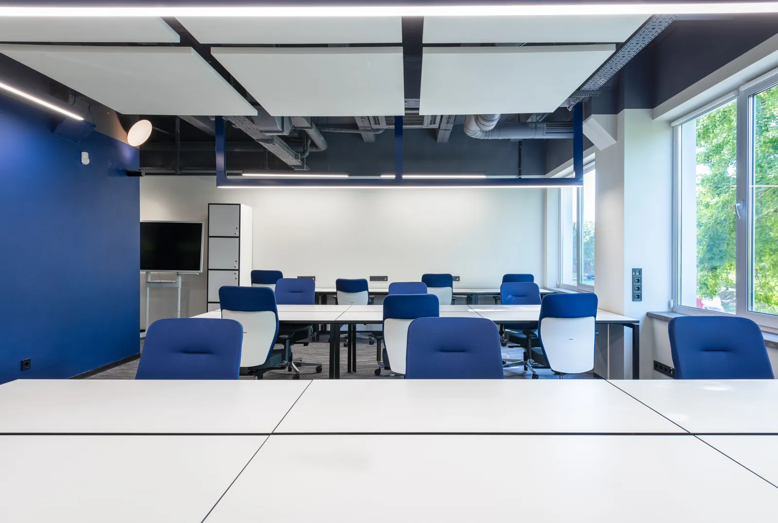 A bright, freshly cleaned office space