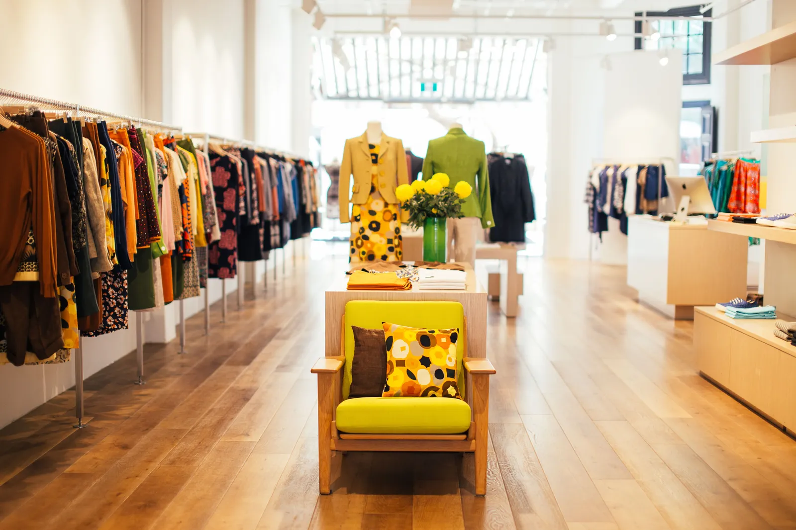 A bright, clean retail shop floor